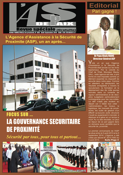 Magazine l’As de paix N°000 Août-Septembre 2014