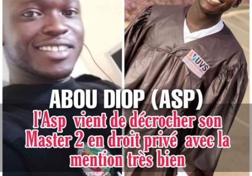 Succes story: l’Asp Abou Diop décroche son master 2 en droit